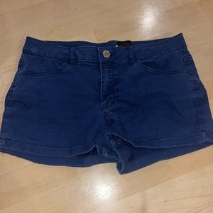 Blue short shorts, says size 10, but fits more like a tight 8 or normal 6